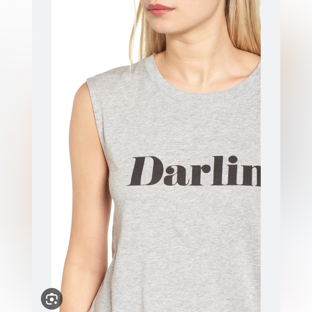 Rebecca Minkoff Darlin’ Sleeveless Tshirt Grey Black Size XS
